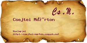 Csejtei Márton névjegykártya