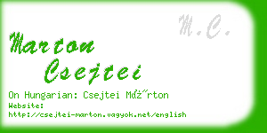 marton csejtei business card